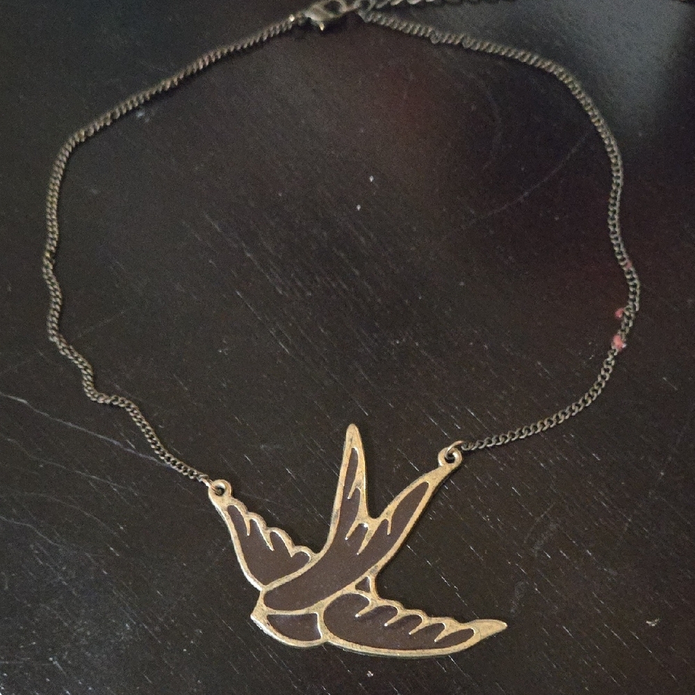 Gold Bird Pendant Necklace